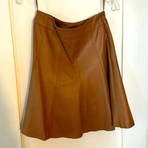 White House | Black Market camel-colored genuine leather skirt